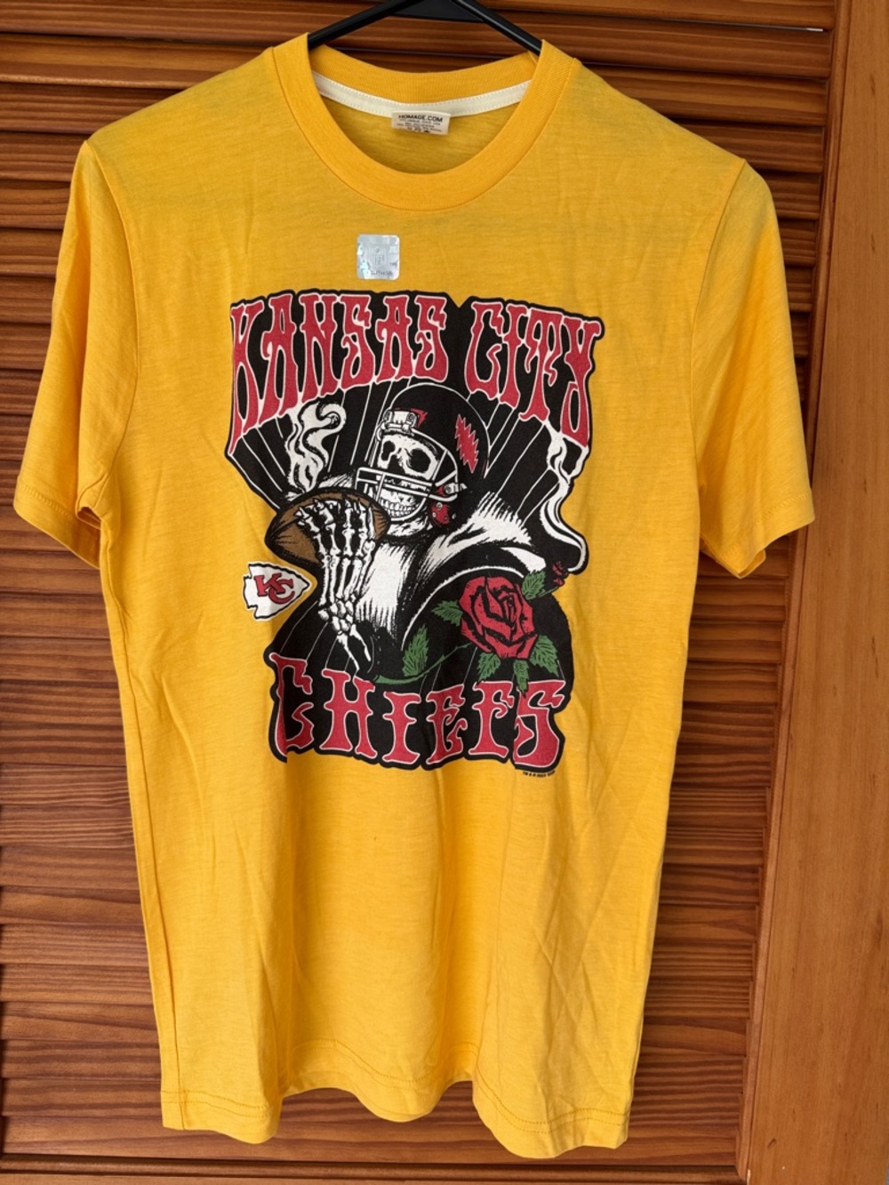HOMAGE NFL x GRATEFUL DEAD x CHIEFS Yellow Graphic Tee - Logo Shirt